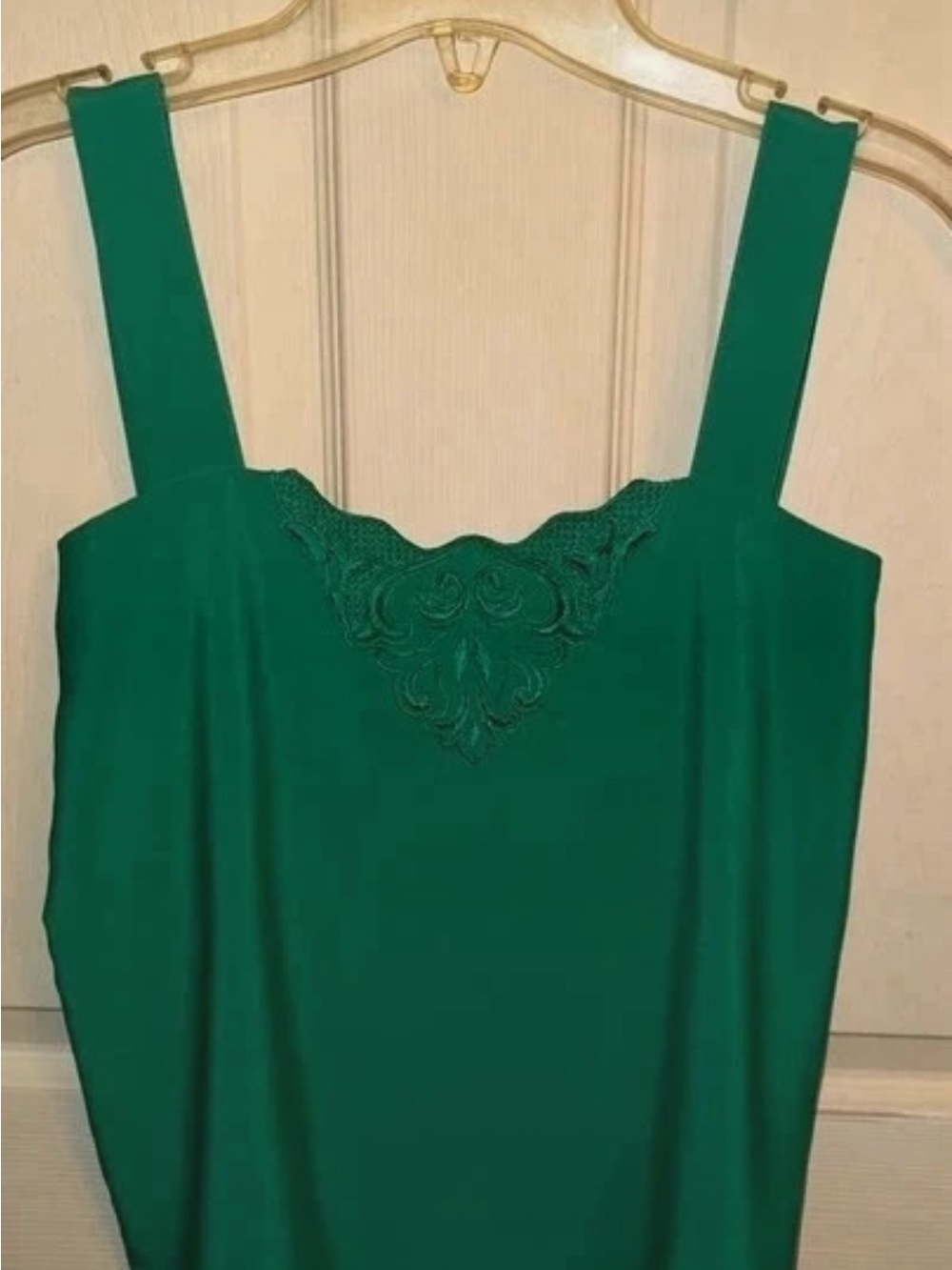Yves St. Clair Emerald Green Lace-Accent Camisole